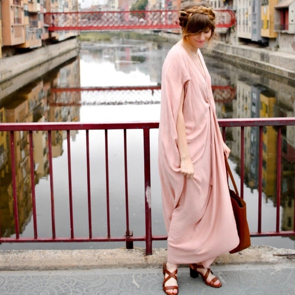 HATCH Plage Lina Neema Caftan Maxi Dress in Mauve Pink - Picture 3 of 11